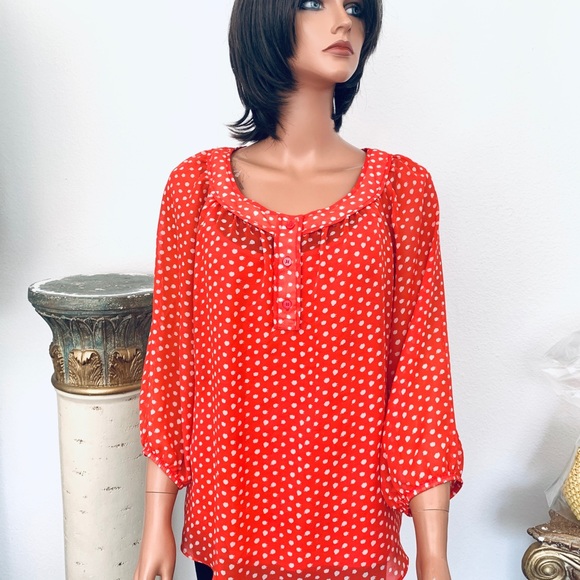 AGB Blouse L Cami Polka Dot Designer Spring Summer - Picture 2 of 8